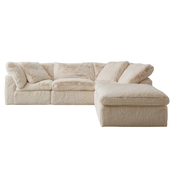 Truman Junior Sectional Sofa - Cream Fur - Andrew Martin
