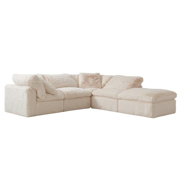 Truman Junior Sectional Sofa - Cream Fur - Andrew Martin