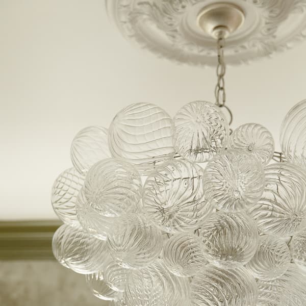Talia Chandelier Silver, Chandelier, Large, Burnished Silver Leaf - Andrew Martin
