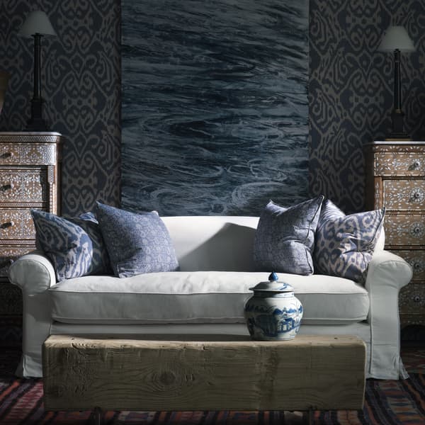 Sunflower Denim, Sustainable Feather, Cushion - Andrew Martin