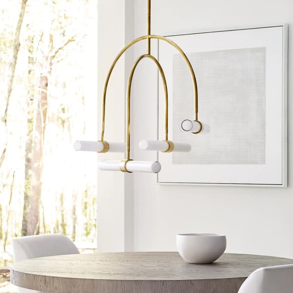 Calumn 6 Light Chandelier Brass, Chandelier, 6 Light, Natural Brass - Andrew Martin