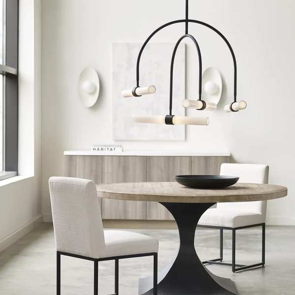 Calumn 6 Light Chandelier Nightshade Black, Chandelier, 6 Light - Andrew Martin