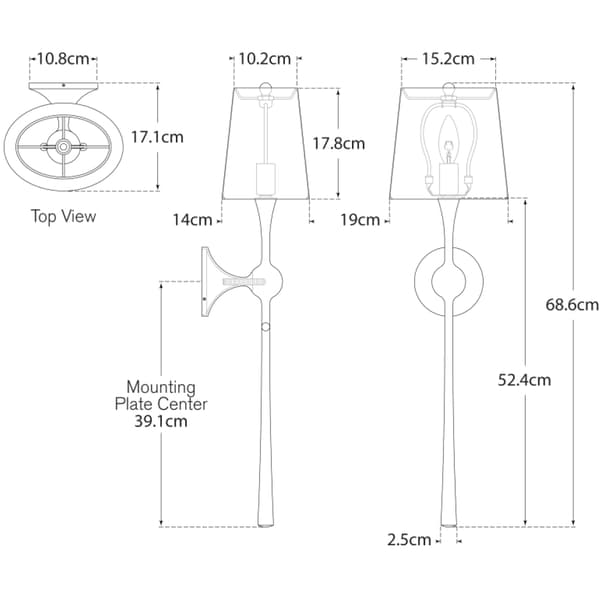 Dover Wall Light Iron, Wall Light, Aged Iron - Andrew Martin