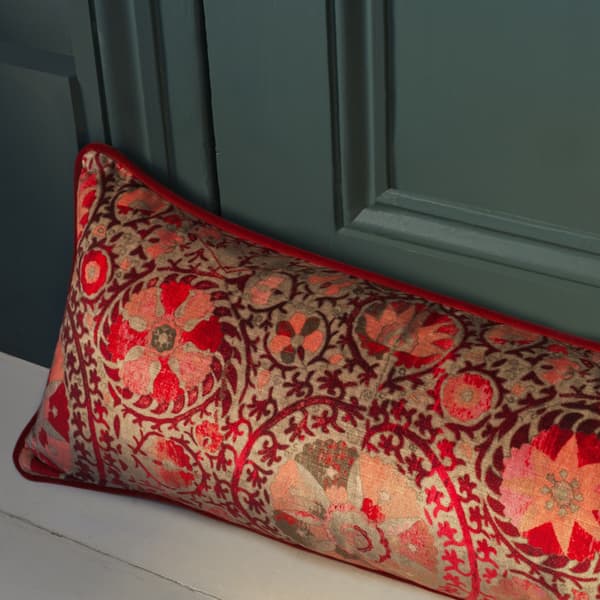 Iznik Red Draught Excluder, Wool, Cushion - Andrew Martin