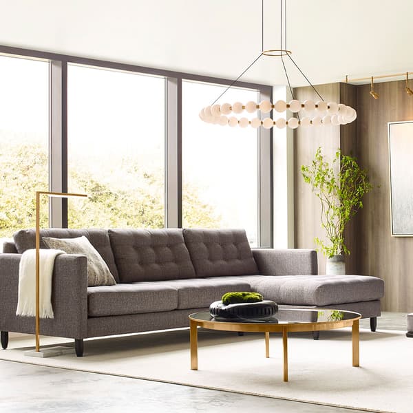Klee Floor Lamp, Floor Lamp, Natural Brass & Marble - Andrew Martin