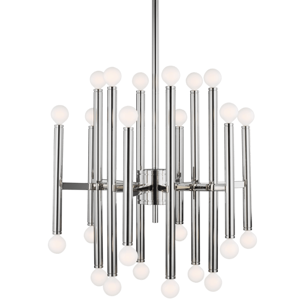 Beckman Chandelier Nickel, Chandelier, Polished Nickel - Andrew Martin