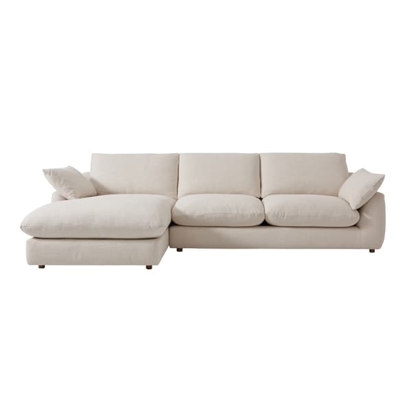 Fulton Chaise Sofa, Corner Sofa, Left Hand Facing, Left Hand Facing, Light Neutral
