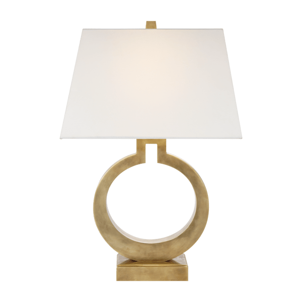 Ring Form Table Lamp Brass, Table Lamp, Small, Antique-Burnished Brass - Andrew Martin