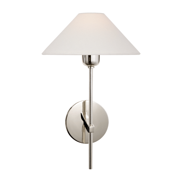 Hackney Wall Light Nickel, Wall Light, Polished Nickel - Andrew Martin