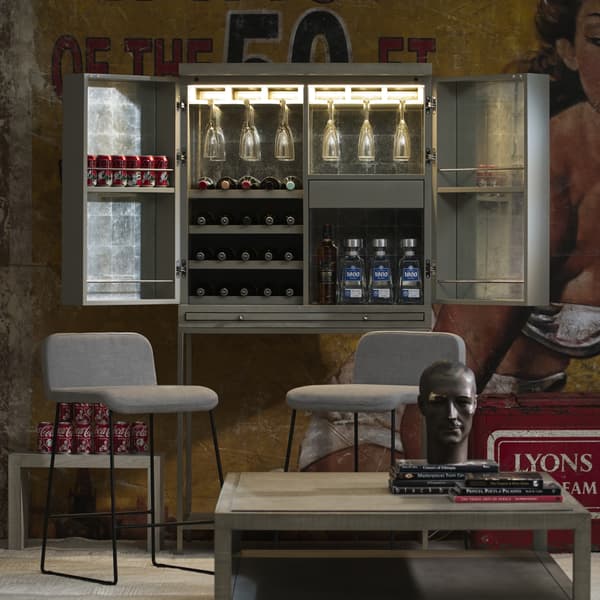 Lucy Bar Stool, Bar Stool, Grey - Andrew Martin