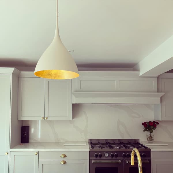 Agnes Pendant  White, Pendant Light, Medium, Plaster White - Andrew Martin