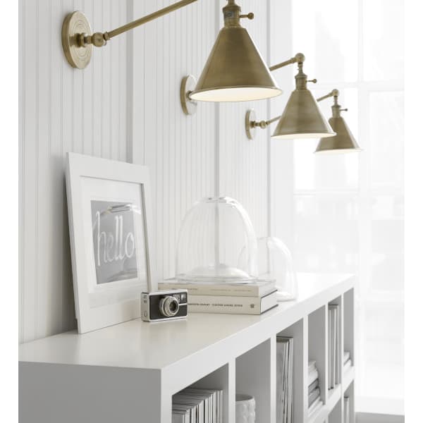 Boston Wall Light Brass, Wall Light, Hand-Rubbed Antique Brass - Andrew Martin