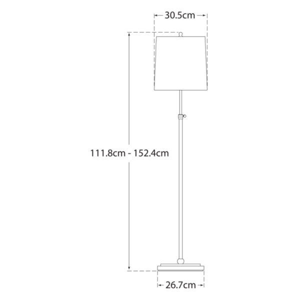 Bryant Floor Lamp Nickel, Floor Lamp, Polished Nickel - Andrew Martin