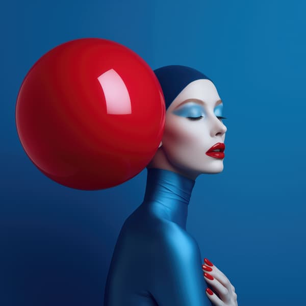 Red Orb Embrace 120X120 - Plexiglass, 120cm x 120cm - Andrew Martin