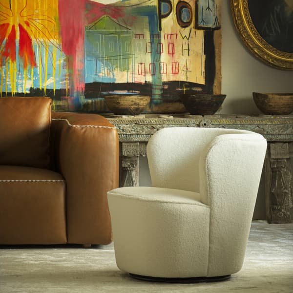 Dorothy Swivel Chair Cream, Swivel Chair