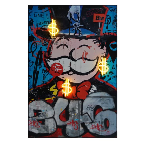 Neon - Monopoly Man 100X150, 100cm x 150cm - Andrew Martin