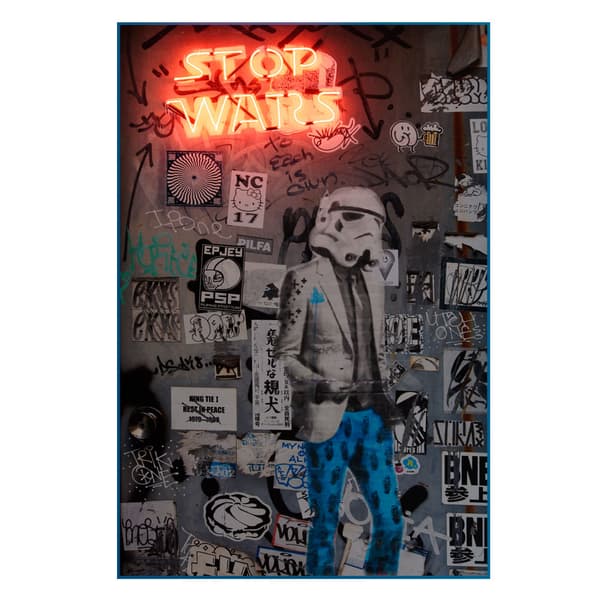 Neon - Stop Wars 100X150, 100cm x 150cm - Andrew Martin
