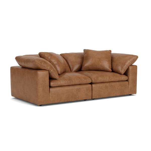 Truman Large Tan Leather Sofa | Leather Corner Sofa - Andrew Martin