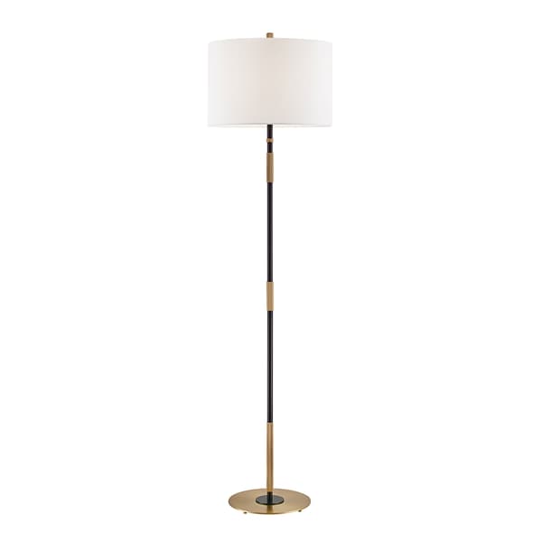 Bowery Floor Lamp, Floor Lamp, Black/Brass - Andrew Martin
