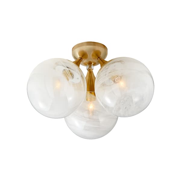 Cristol Flush Light Brass, Flush Mount, Hand-Rubbed Antique Brass