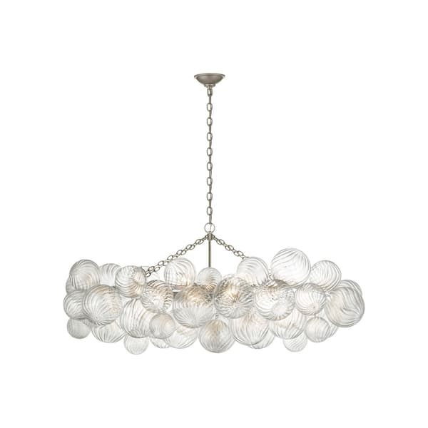 Talia Linear Chandelier Silver, Chandelier, Medium, Burnished Silver Leaf - Andrew Martin