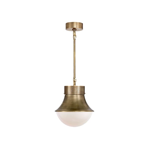 Precision Pendant  Brass, Pendant Light, Small, Antique-Burnished Brass - Andrew Martin