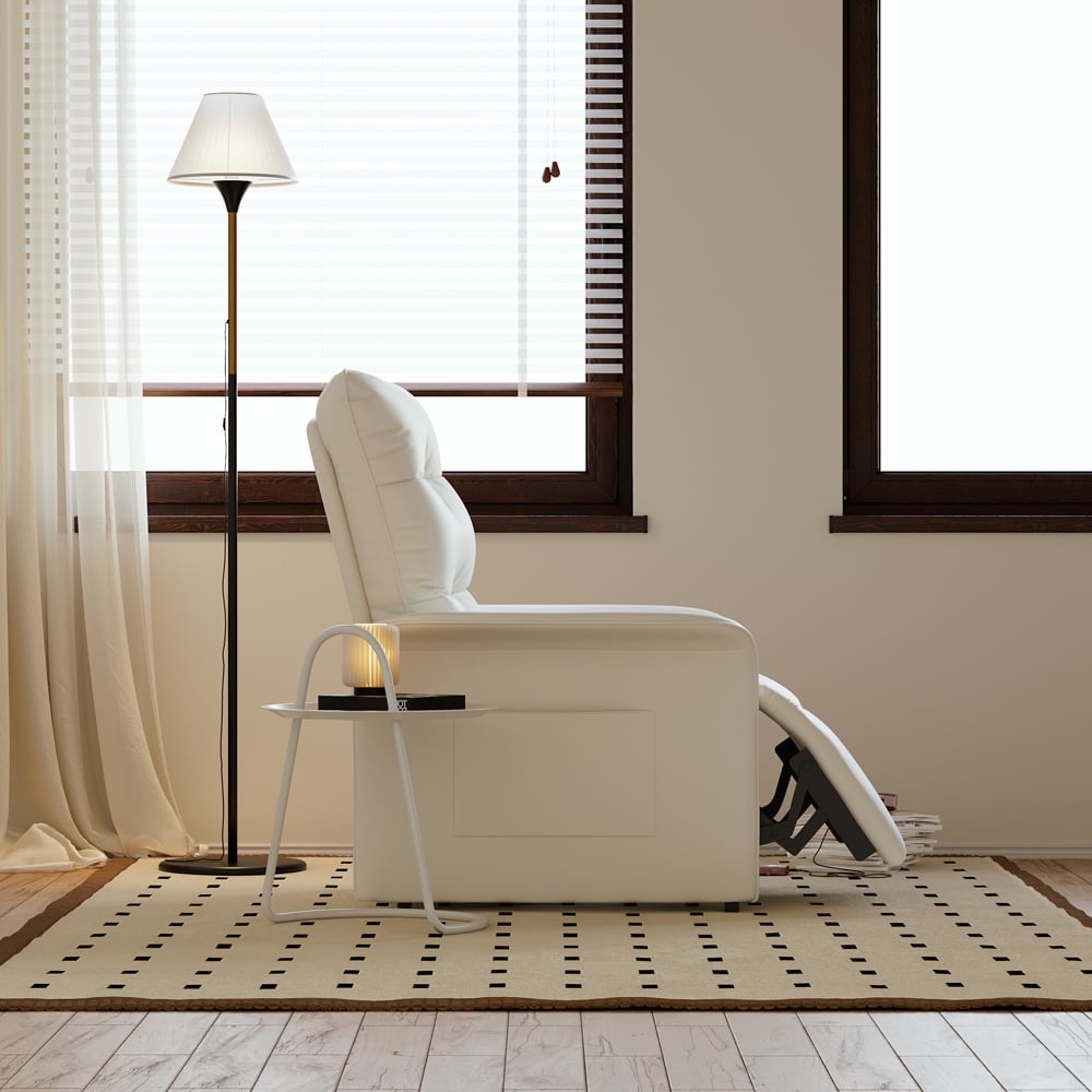 Leather Recliner Accent Chair with Side Pocket