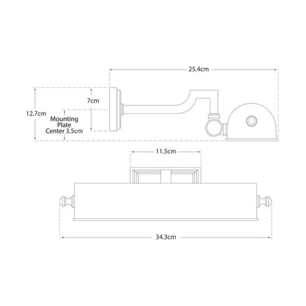 Dean Large Single Picture Light Brass, Picture Light, Large, Natural Brass - Andrew Martin