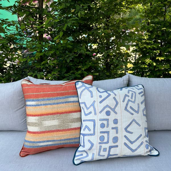 Trojan Denim Outdoor, Hollowfibre, Cushion, 55cm x 55cm - Andrew Martin