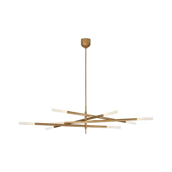 Rousseau Chandelier Grande Brass, Chandelier, Antique-Burnished Brass/Crystal - Andrew Martin