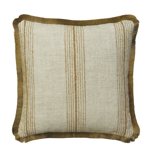 Atrani Stripe Ochre, Sustainable Feather, Cushion - Andrew Martin