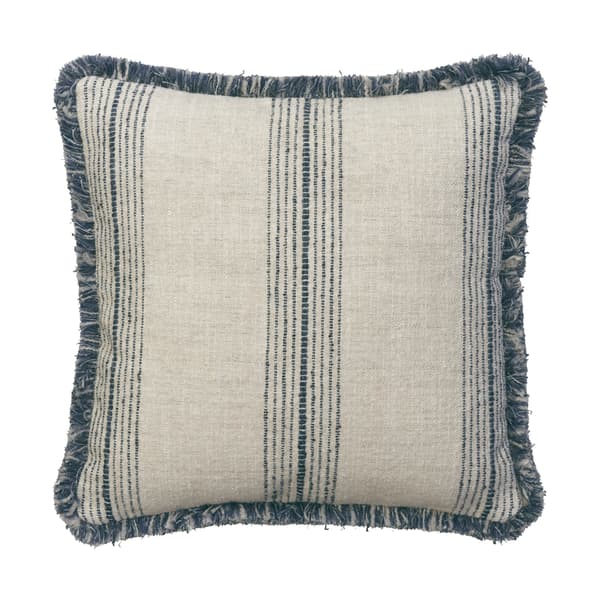Atrani Stripe Navy, Sustainable Feather, Cushion, Denim - Andrew Martin