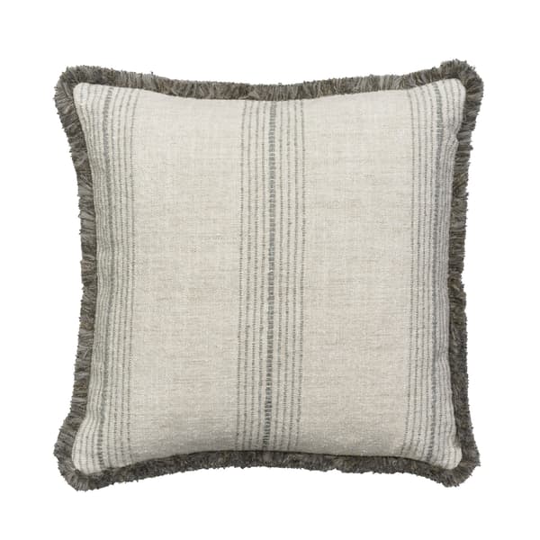 Atrani Stripe Silver, Sustainable Feather, Cushion - Andrew Martin