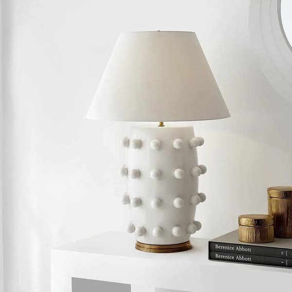 Linden Table Lamp White, Table Lamp, Large, Plaster White - Andrew Martin