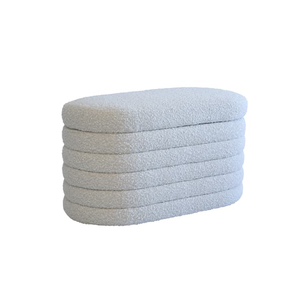 Ofali Storage Ottoman, Stool, White - Andrew Martin