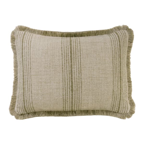 Atrani Stripe Taupe Rectangular, Sustainable Feather, Cushion - Andrew Martin