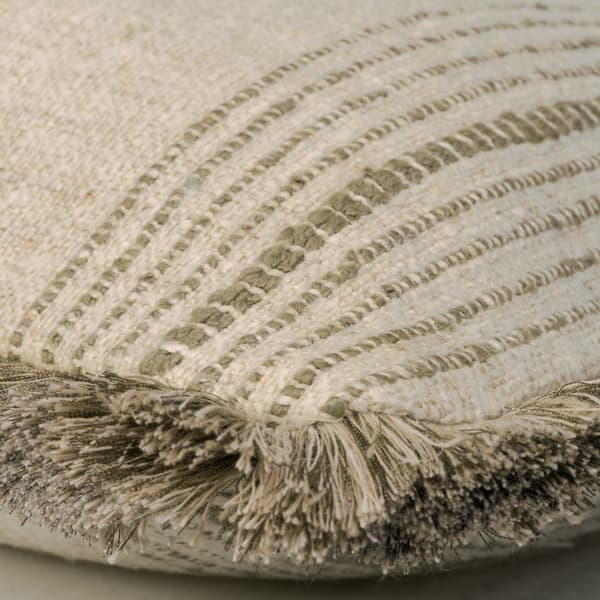 Atrani Stripe Taupe Rectangular, Sustainable Feather, Cushion - Andrew Martin