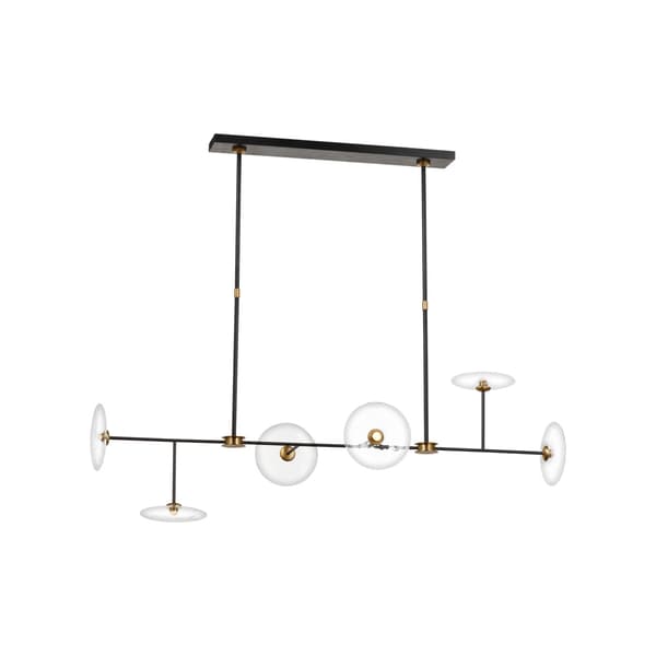Calvino Linear Chandelier, Light, Brass/Iron - Andrew Martin
