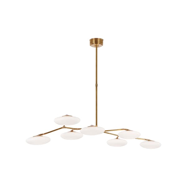 Brindille Linear Chandelier, Light, Soft Brass - Andrew Martin