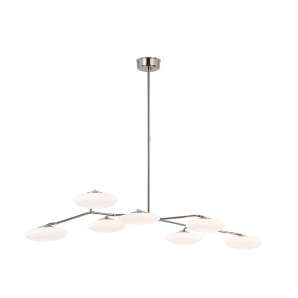 Brindille Linear Chandelier, Light, Polished Nickel - Andrew Martin