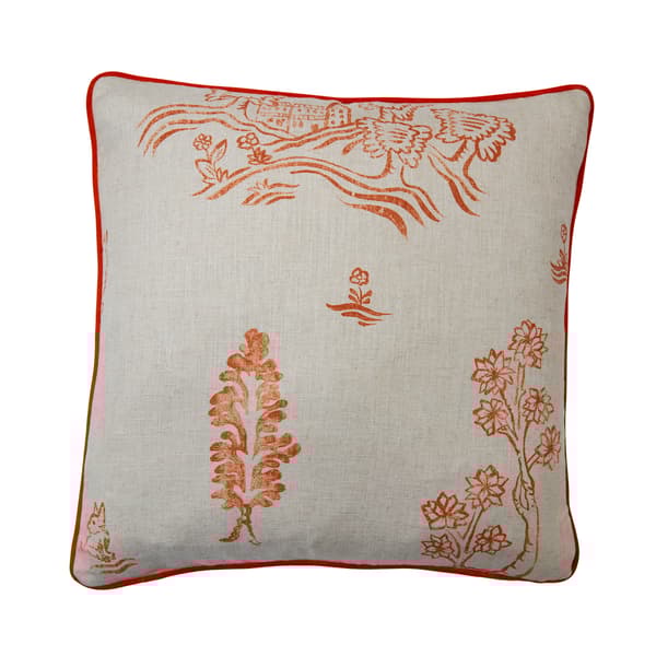 Friendly Folk Melon Orange, Sustainable Feather, Cushion, 55cm x 55cm - Andrew Martin