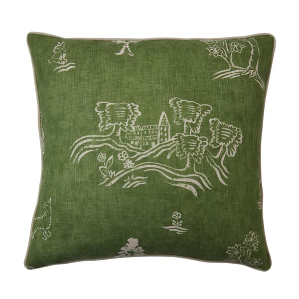 Friendly Folk Basil Green, Sustainable Feather, Cushion, 55cm x 55cm - Andrew Martin