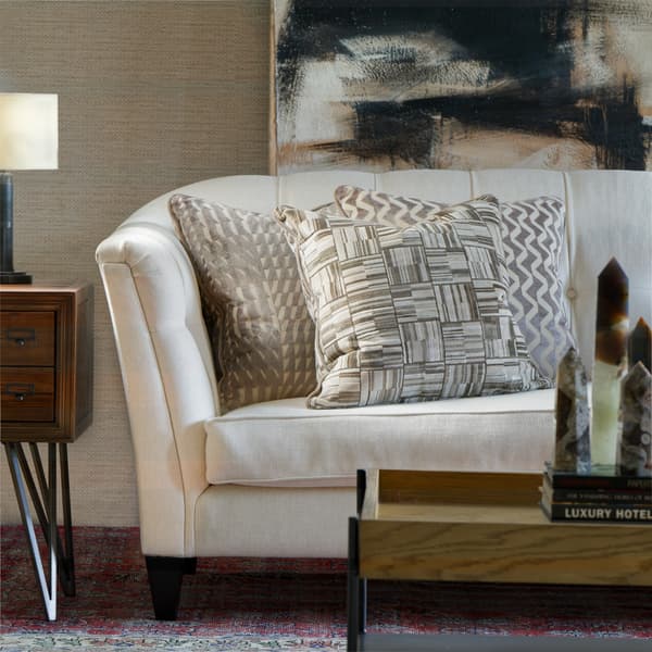 Lexington Taupe, Sustainable Feather, Cushion, 55cm x 55cm - Andrew Martin