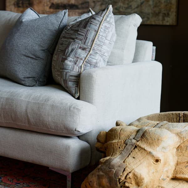 Madison Silver, Sustainable Feather, Cushion, 55cm x 55cm - Andrew Martin