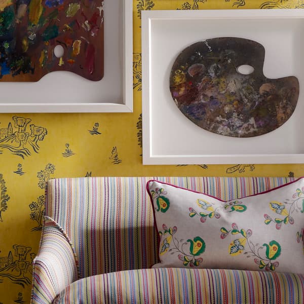 Psycho Sprig Tropical Yellow, Cig Only, Fabric - Andrew Martin
