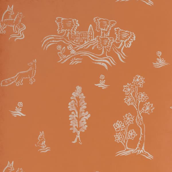 Wychwood Melon Orange, Wallpaper - Andrew Martin