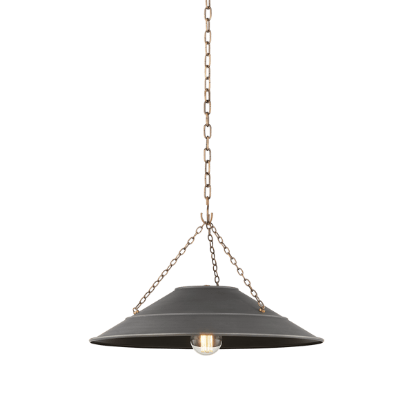 Arcane Pendant Light, Light, Medium, Black/Brass - Andrew Martin