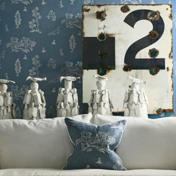 Wychwood Happy Blue, Wallpaper - Andrew Martin