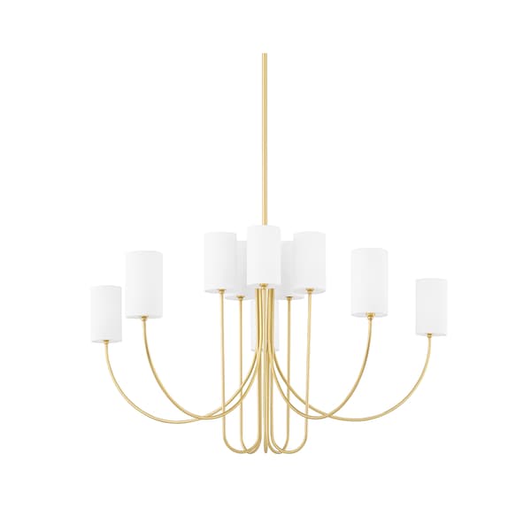 Harlem Large Chandelier, Light, Large, Brass - Andrew Martin