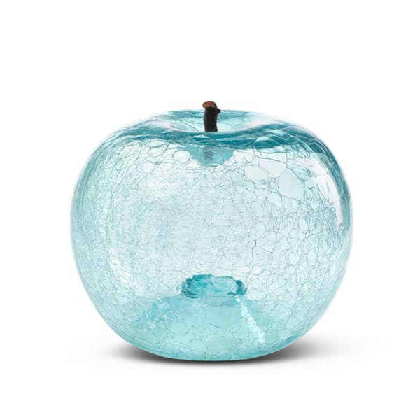 Apple - Crackled Aquamarine, Fruit Sculpture, 36cm x 26cm - Andrew Martin